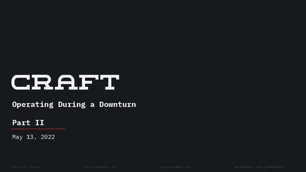 Craft Founder Chat: Operating in a Downturn - Page 1